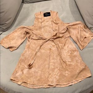 Plant blue taupe tie dye  cut out dress.
